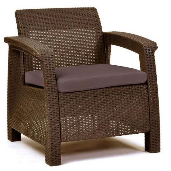 Кресло пластиковое Corfu Duo, коричневое